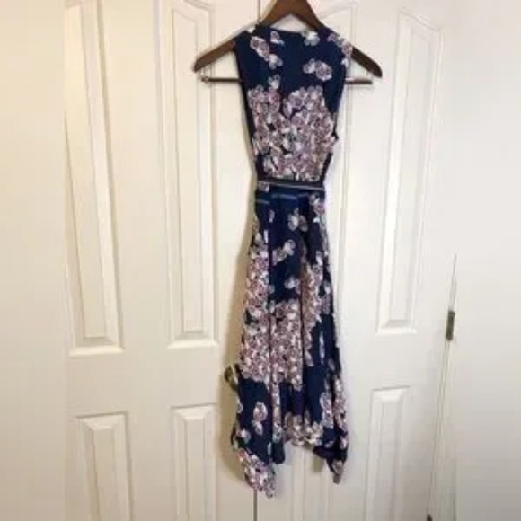 Anthropologie Maeve Botanica Dress Faux Wrap Asymmetric Hem Floral Whimsey Sz 2 - Picture 7 of 11